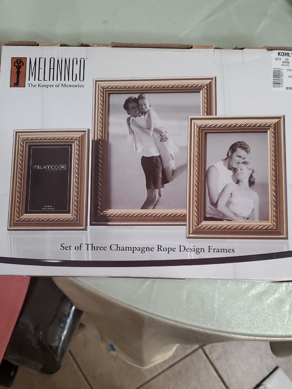 Kohl's Melannco Champagne Rope Frame Trio